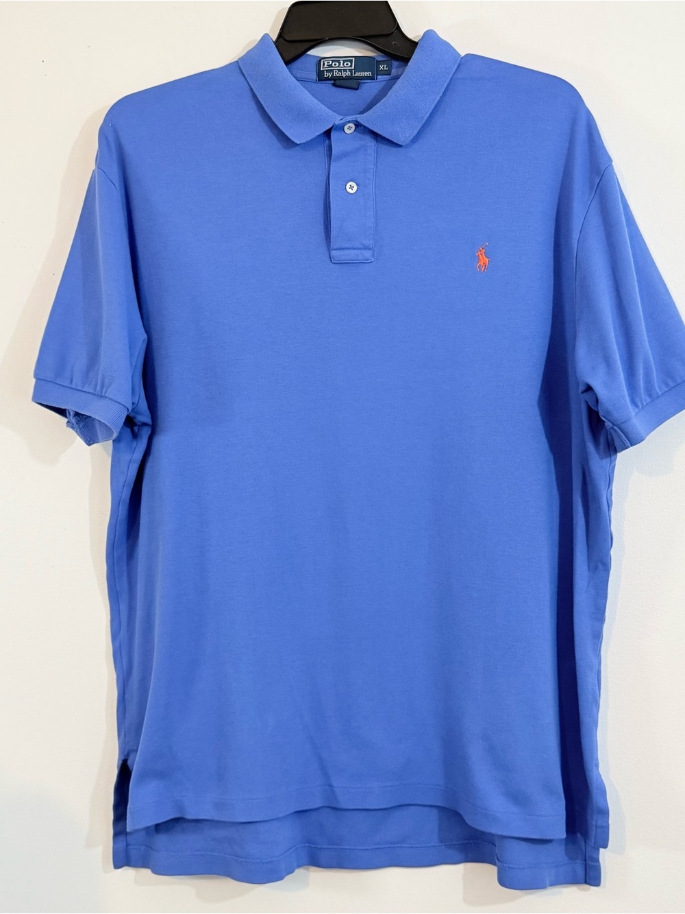 Polo Ralph Lauren Blue Orange Pony Cotton Polo Shirt Mens XL Classic Fit